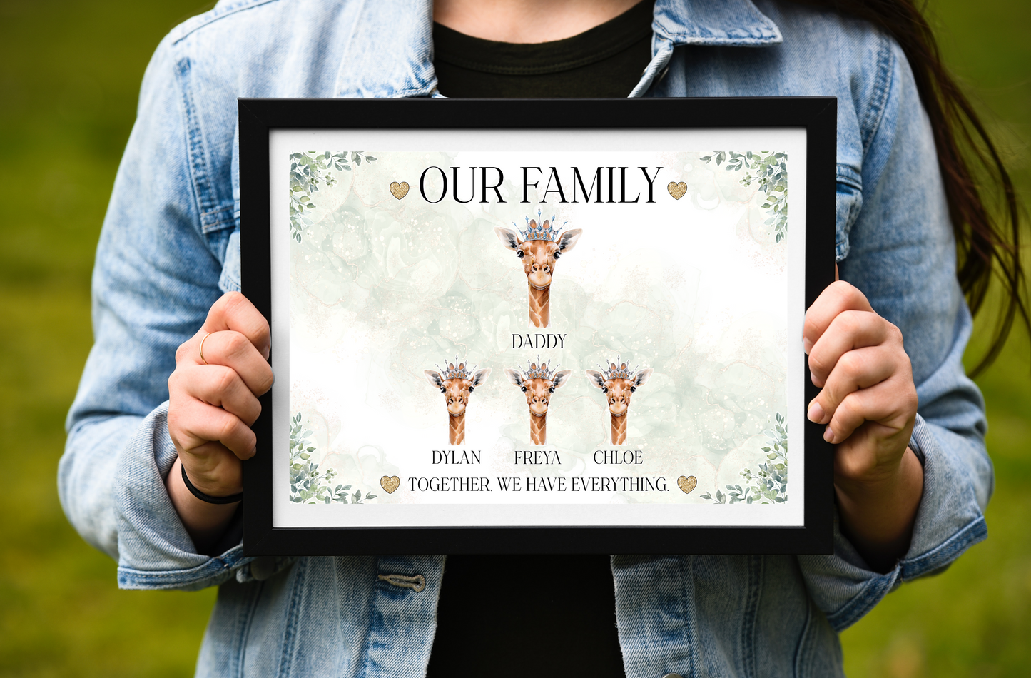 Single parent Giraffe family prints