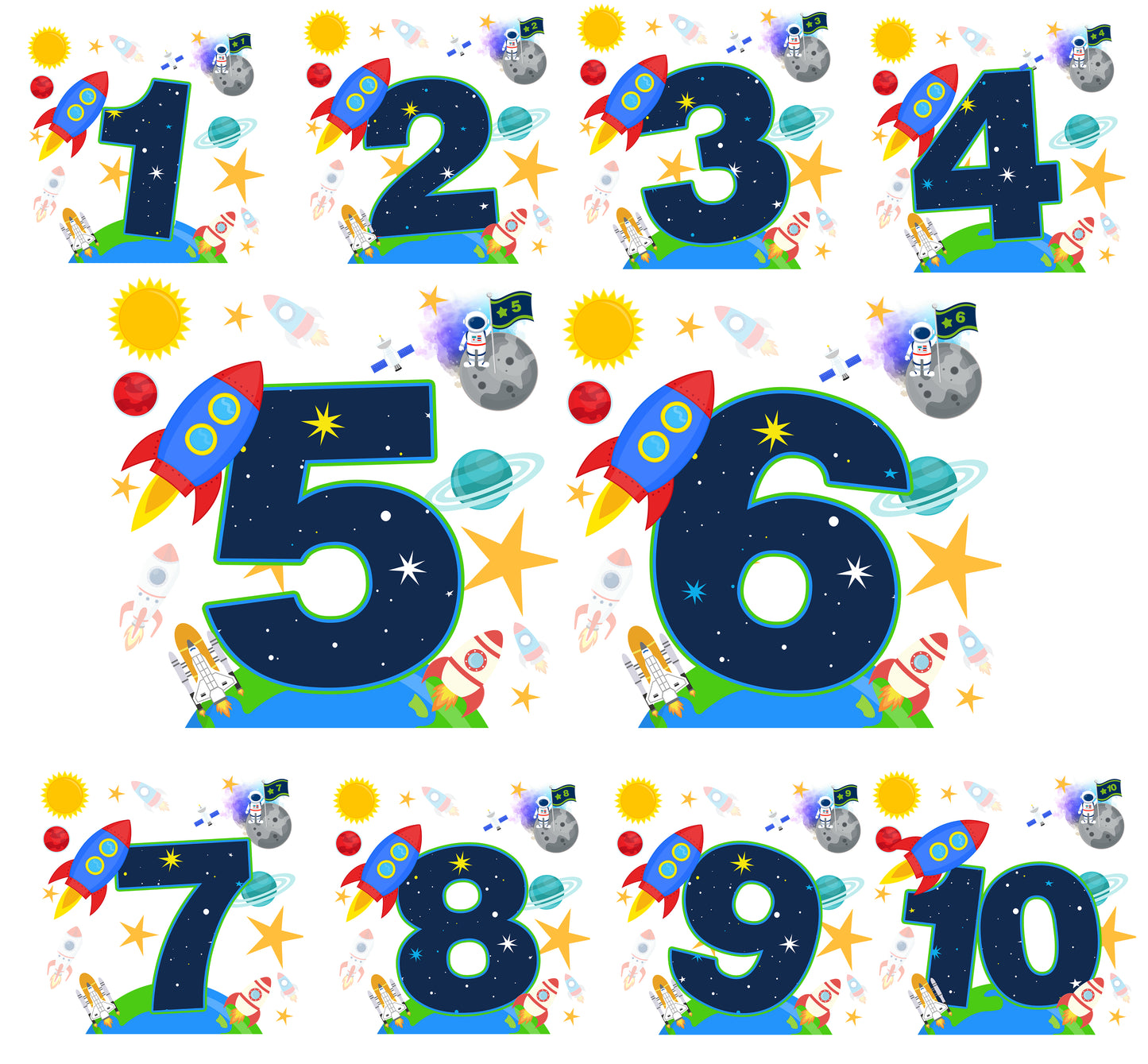 Personalised Space Number Cushion