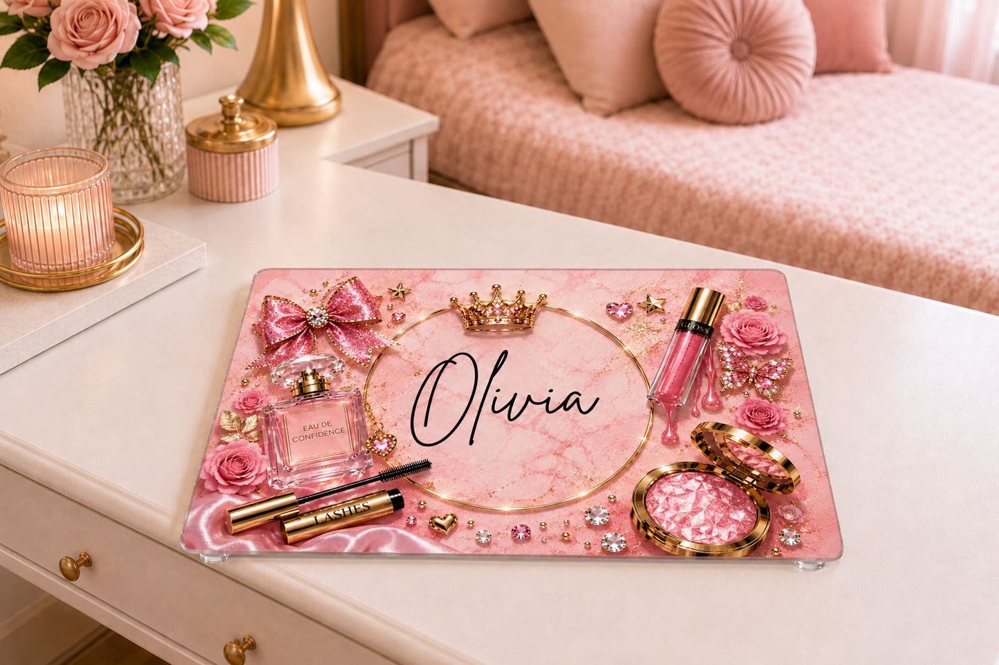 Personalised Glass Dressing Table Protector