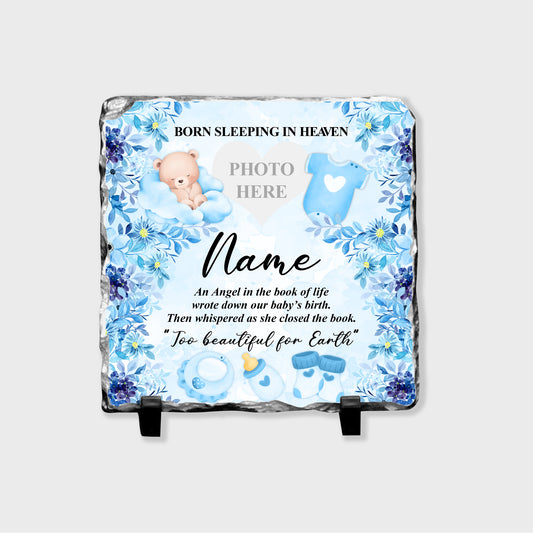 Personalised Baby Memorial Photo Slate