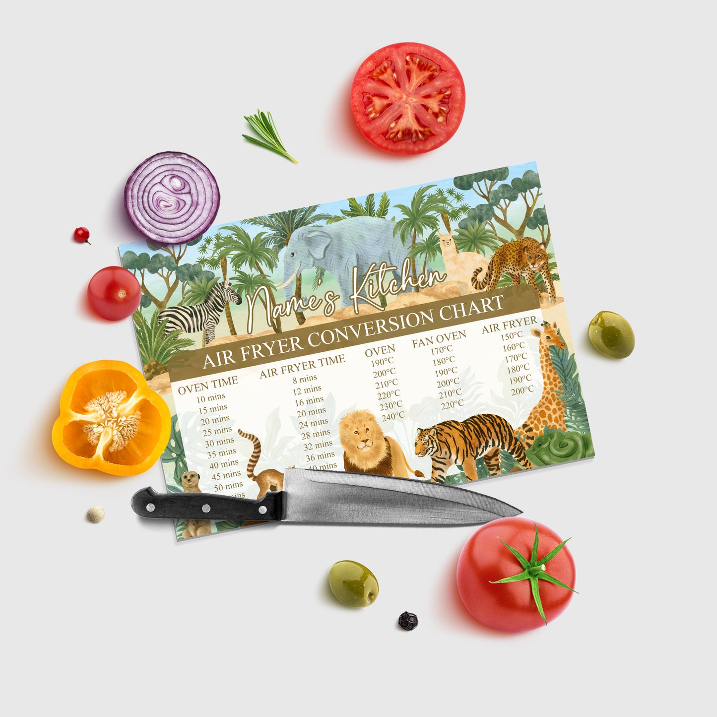 Personalised Air Fryer Conversion Chart