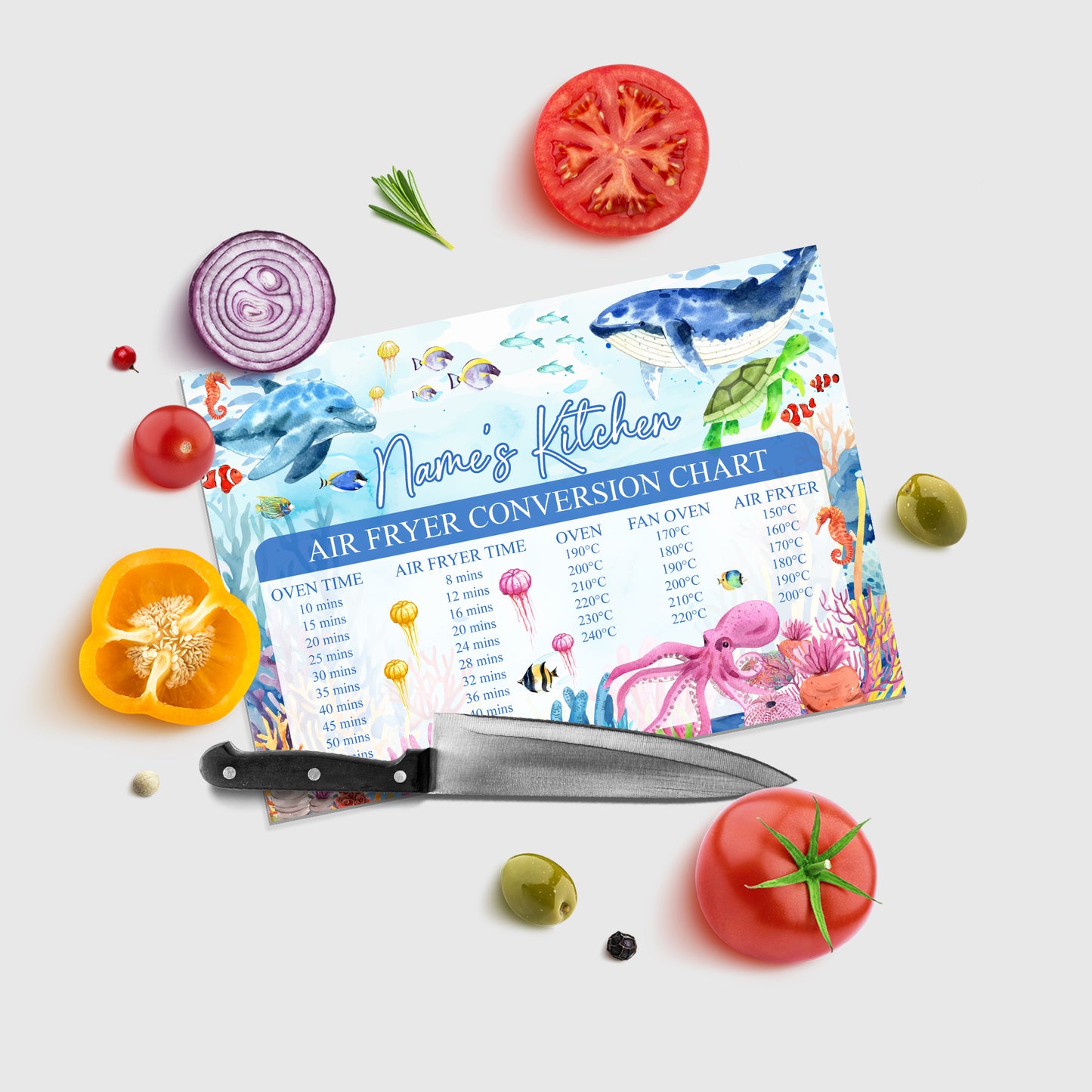 Personalised Air Fryer Conversion Chart