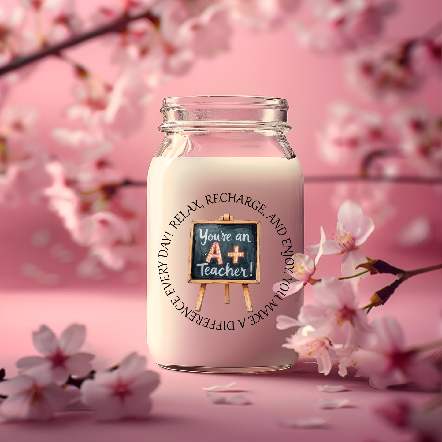 Teacher Candle/Vase UV Decals