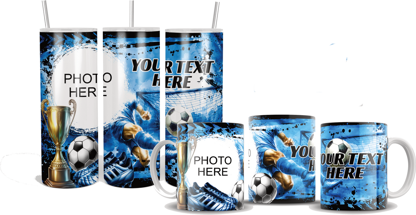 Personalised Football Tumbler or Mug