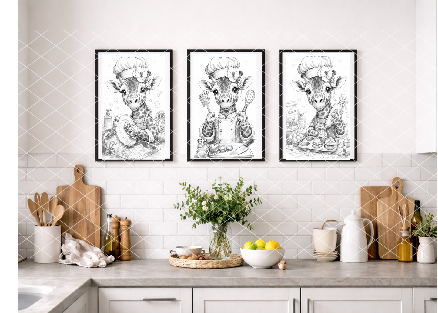 Animal Chef Kitchen Prints – Set of 3