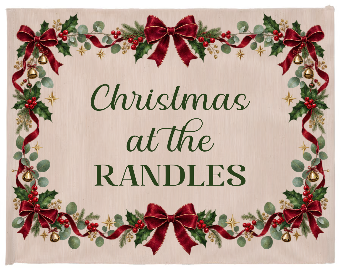 Personalised cotton Christmas dinner mat – Burgundy Christmas design