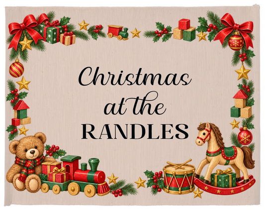Personalised cotton Christmas dinner mat – Traditional Christmas design