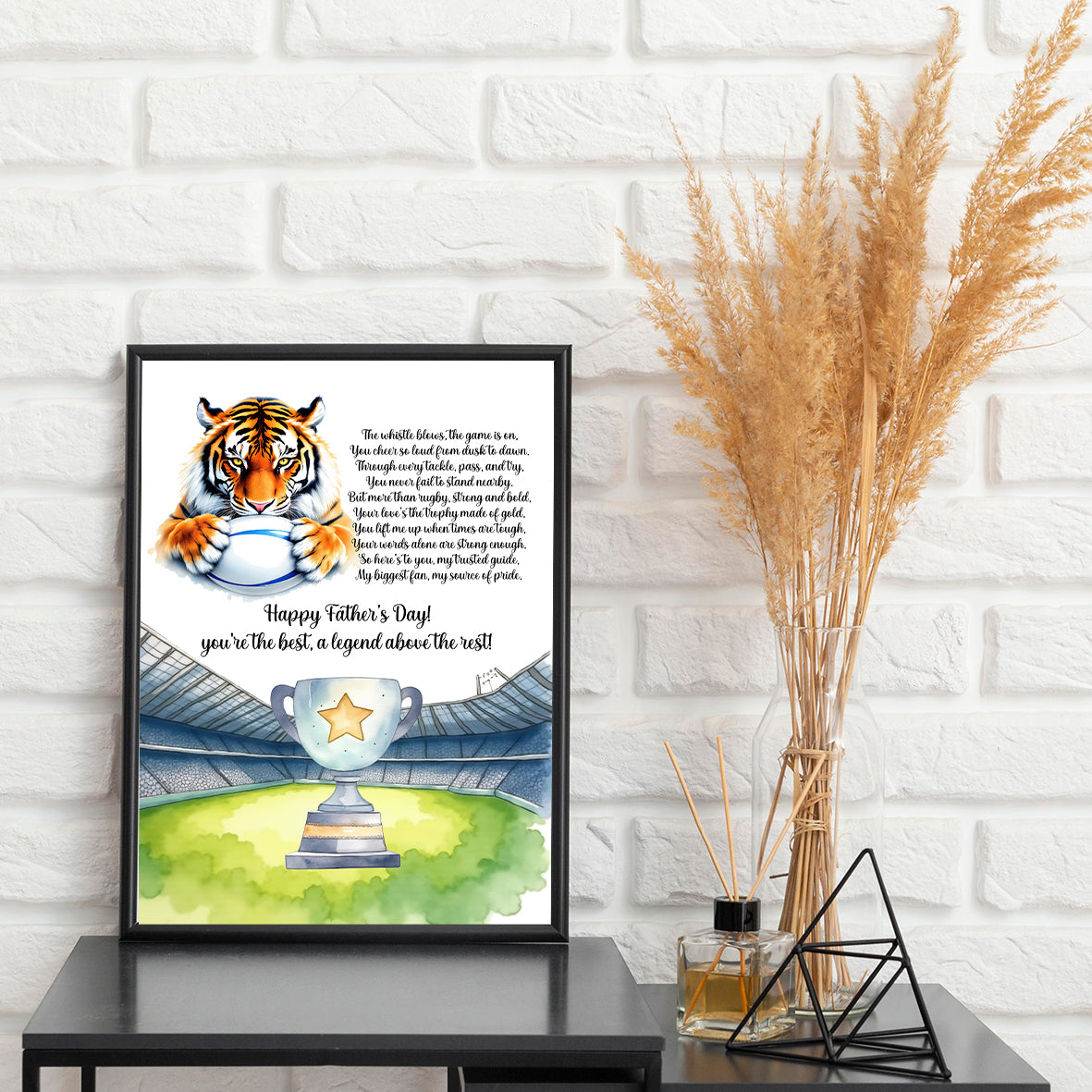Personalised Father's Day Sports Lion Print