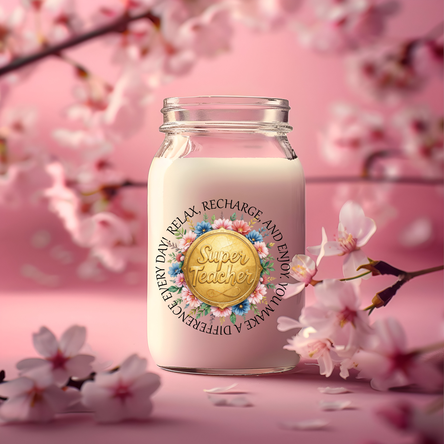 Teacher Candle/Vase UV Decals