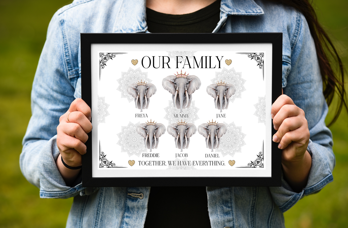 Single Elephant family prints