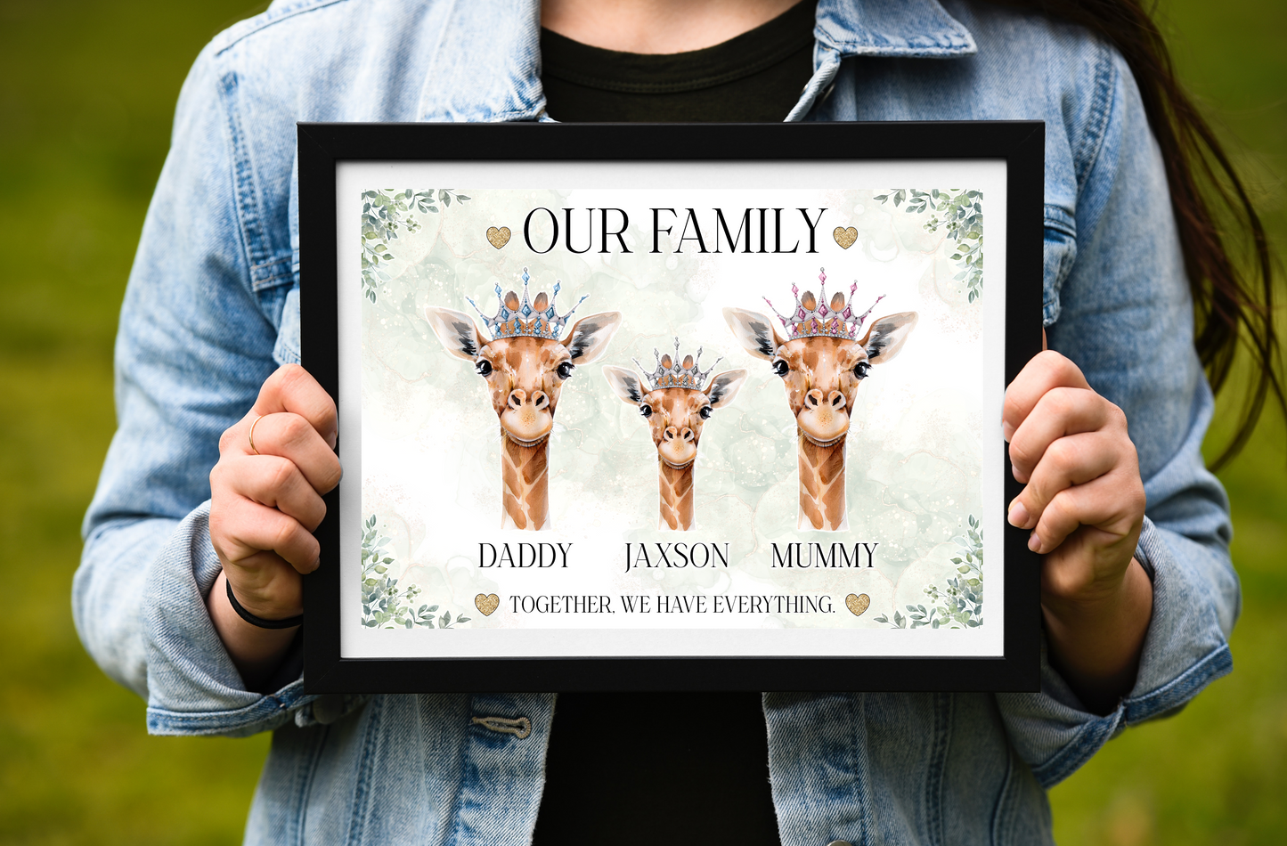 Giraffe family prints