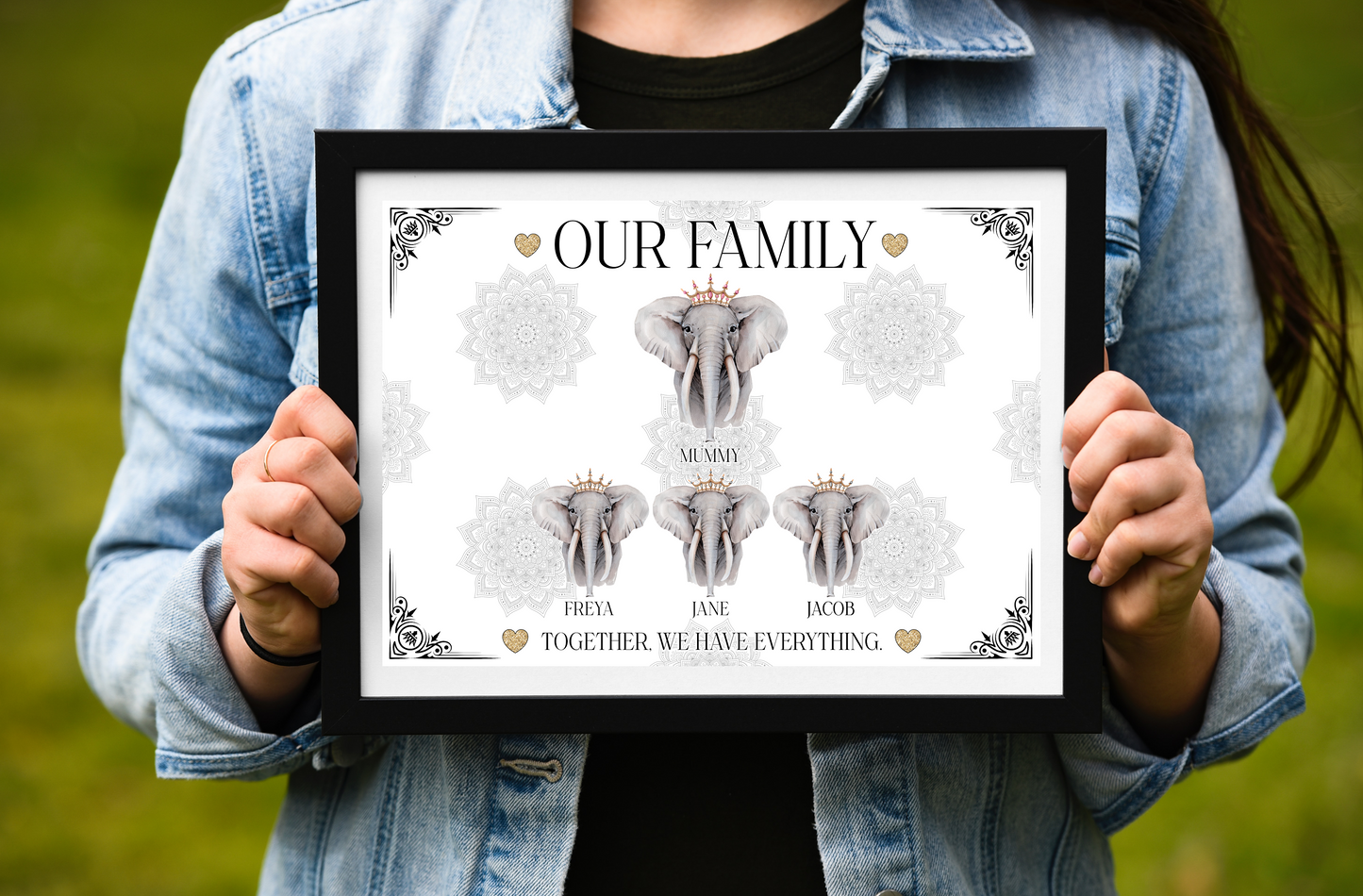 Single Elephant family prints