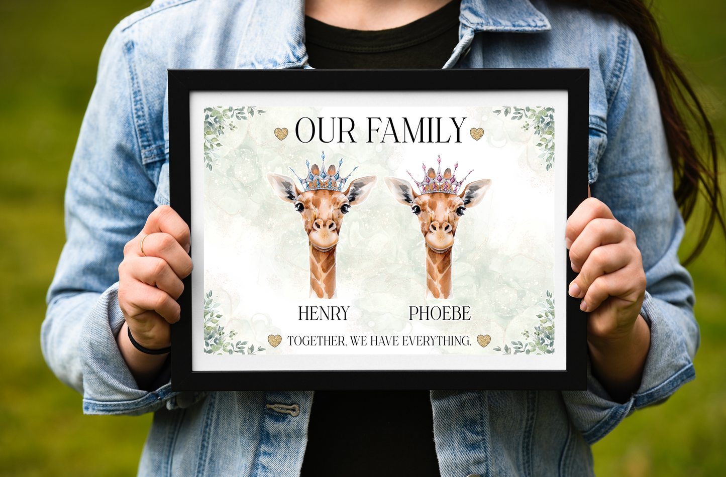 Giraffe family prints