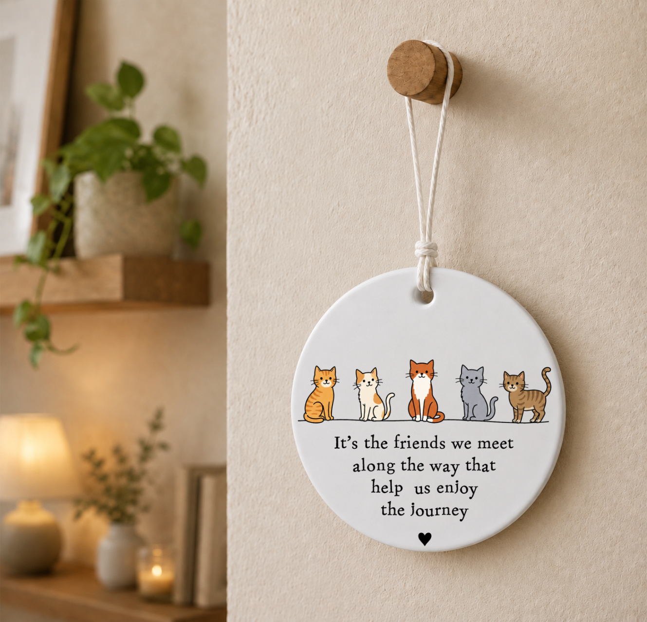 Paw Prints & Friendship 7cm Ceramic Hanging Decorations