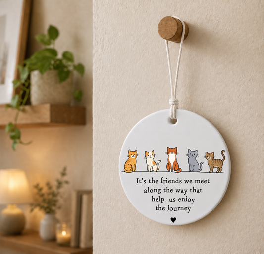 Paw Prints & Friendship 7cm Ceramic Hanging Decorations