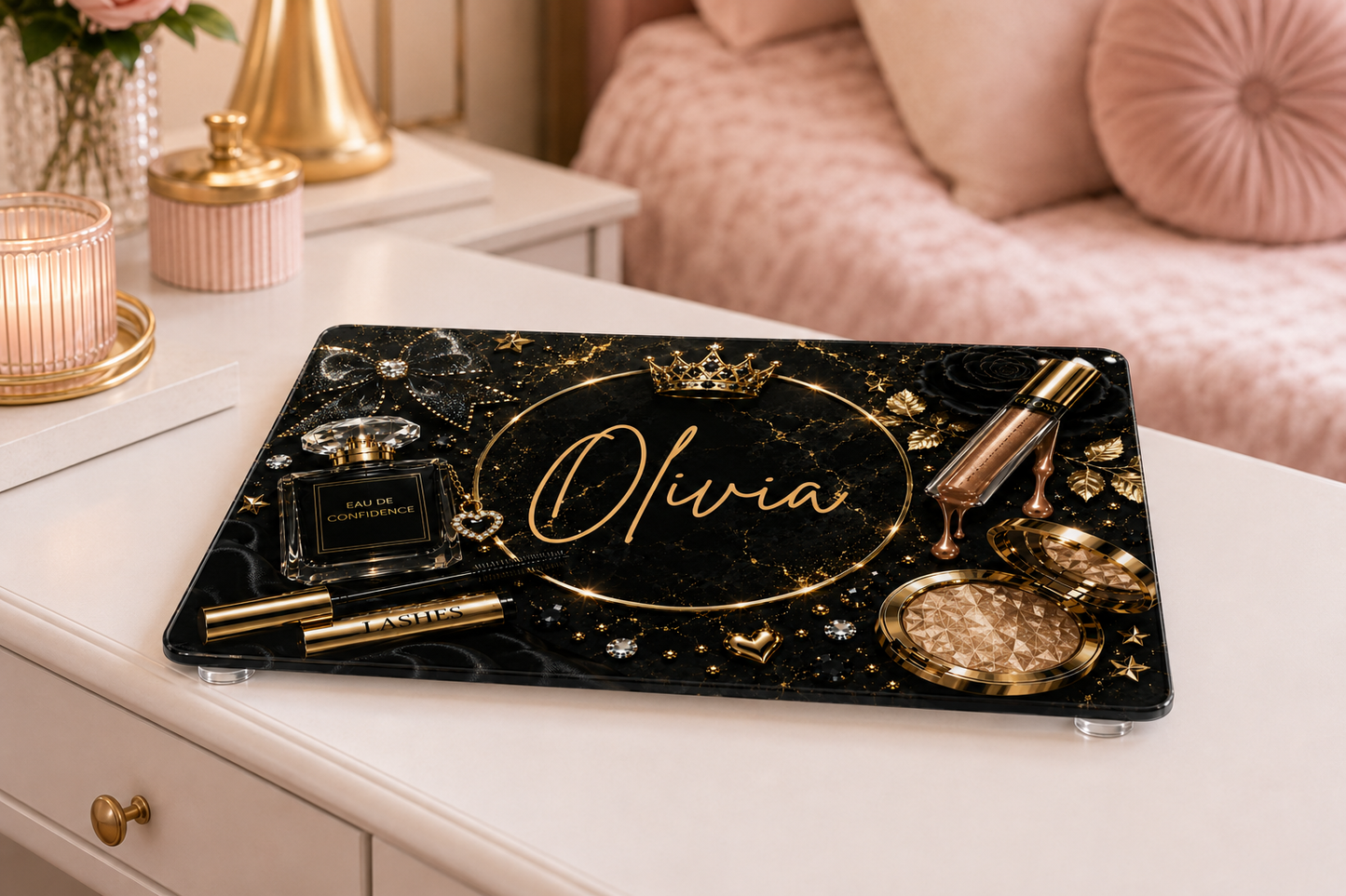 Personalised Glass Dressing Table Protector