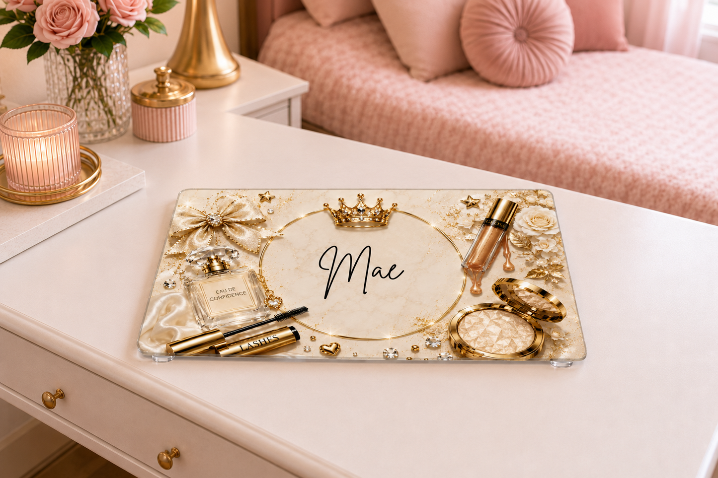Personalised Glass Dressing Table Protector