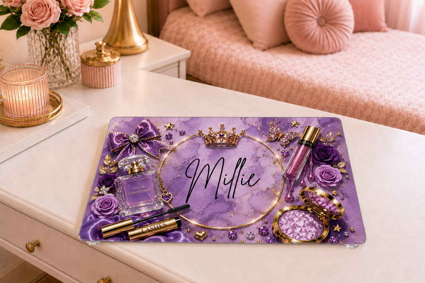Personalised Glass Dressing Table Protector