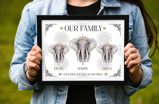 Single Elephant family prints