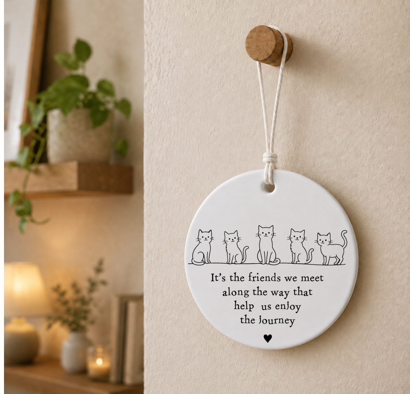 Paw Prints & Friendship 7cm Ceramic Hanging Decorations