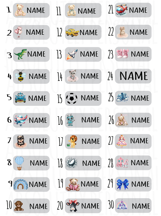 DTF Name Labels