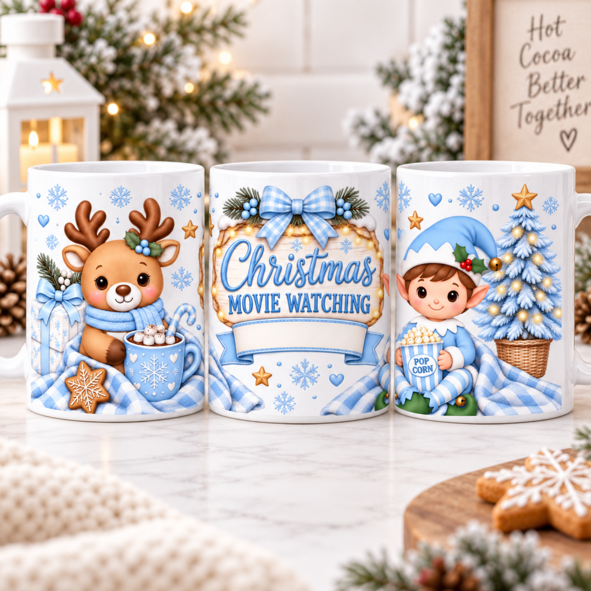 Christmas Movie Watching Blue – Boy 11oz ceramic mug