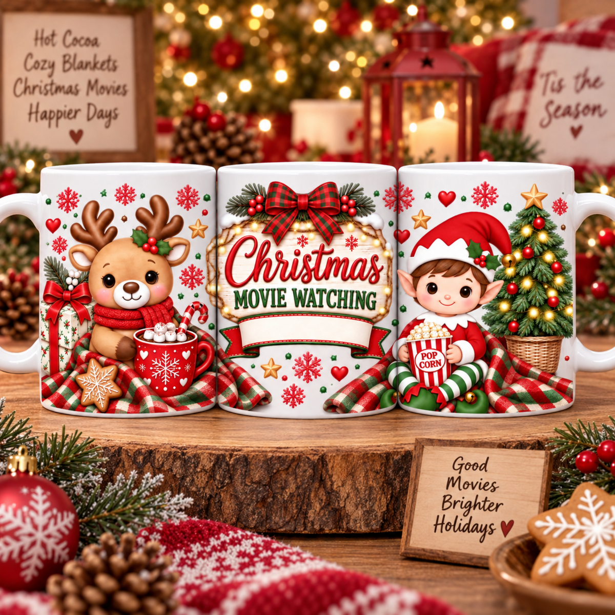 Christmas Movie Watching Traditional Red – Boy 11oz ceramic mug