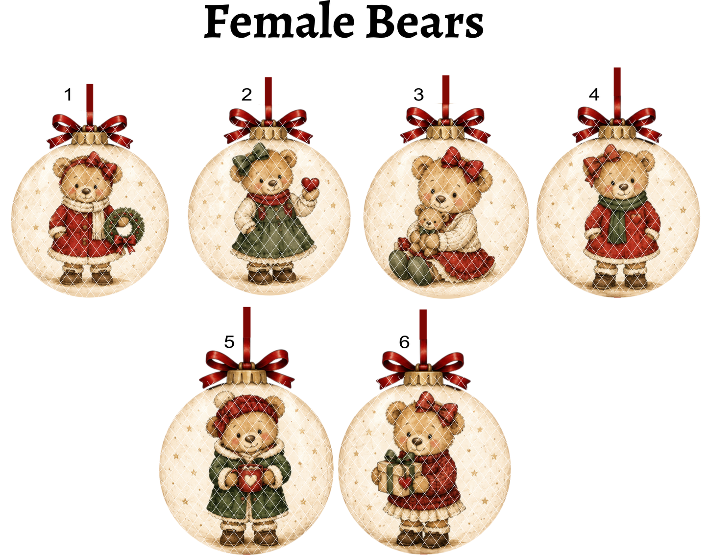 Personalised Christmas Family Bear Print