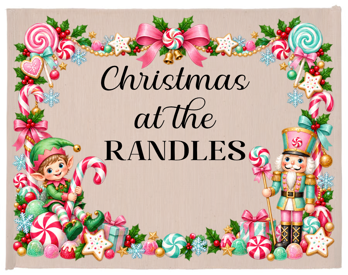Personalised cotton Christmas dinner mat – Candy Cane design