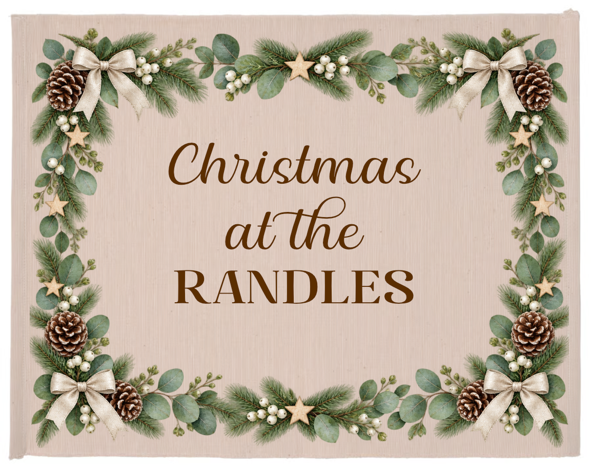 Personalised cotton Christmas dinner mat – Pinecone design