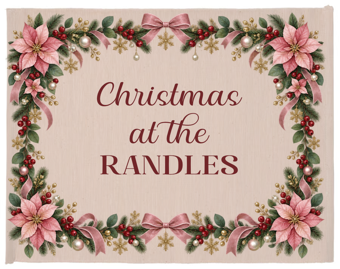 Personalised cotton Christmas dinner mat – Pink Christmas design