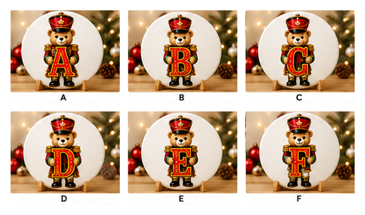 Teddy Nutcracker ceramic hanging decorations A to F