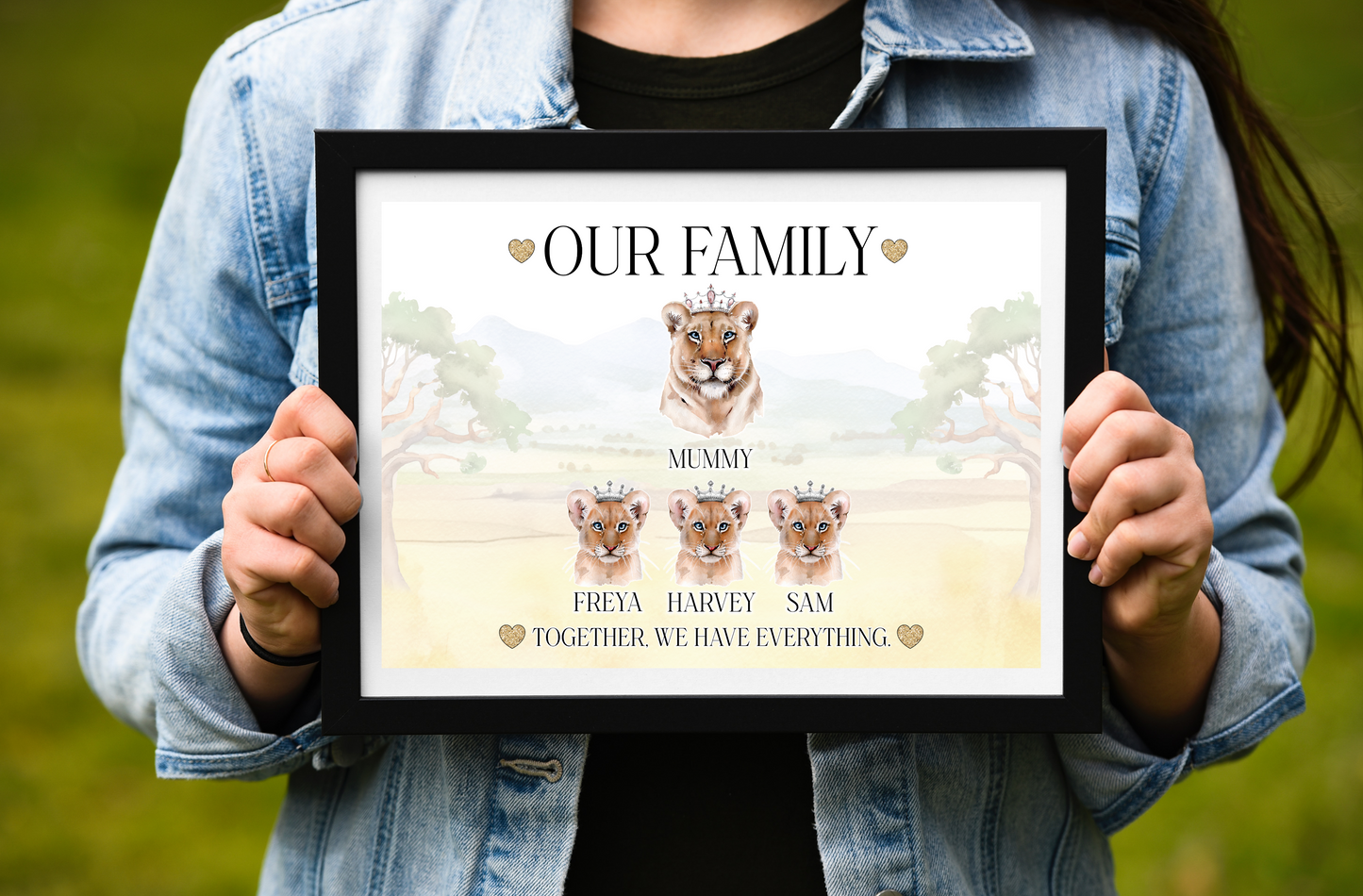 Single parent Lion family prints