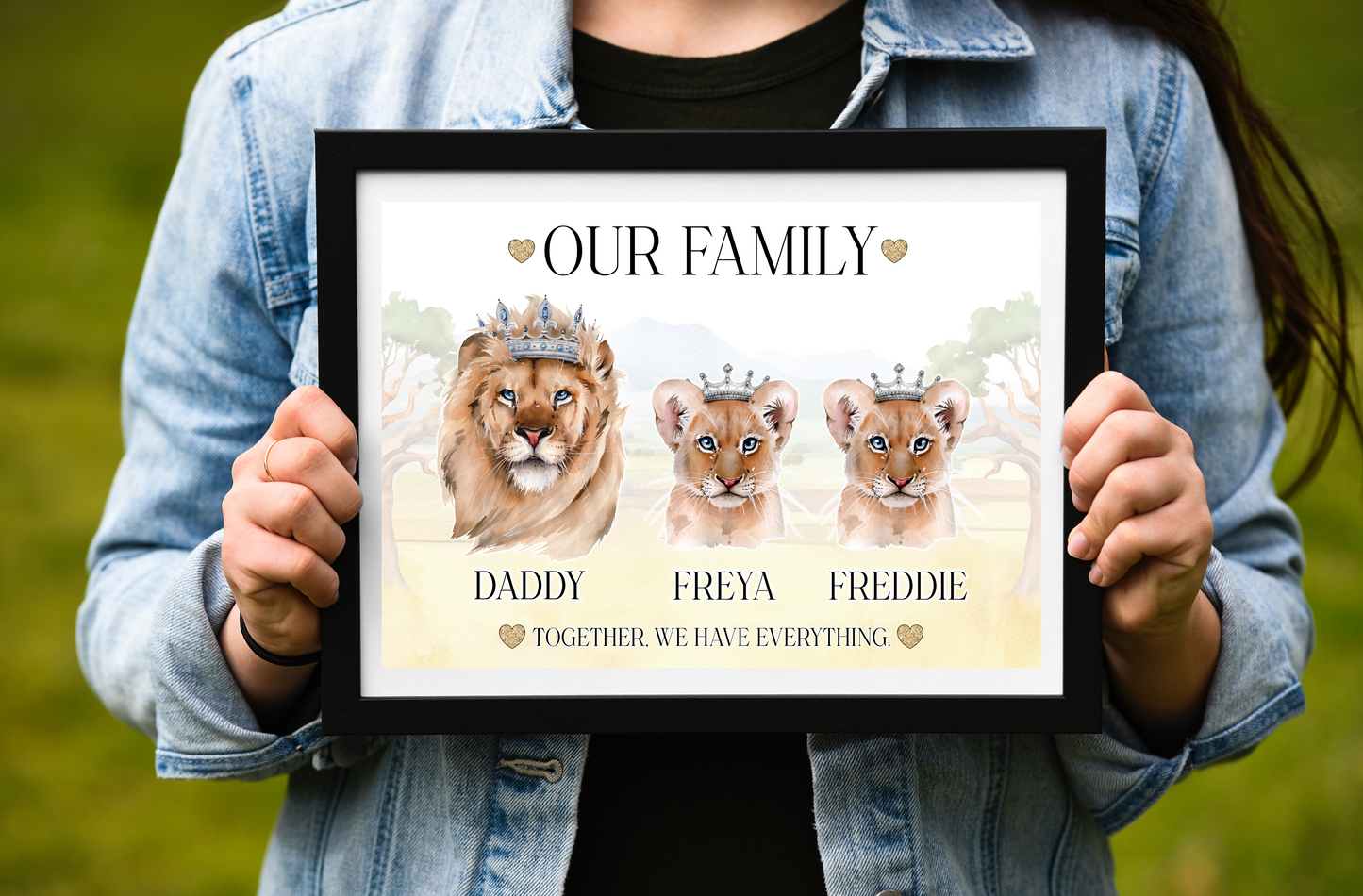 Single parent Lion family prints