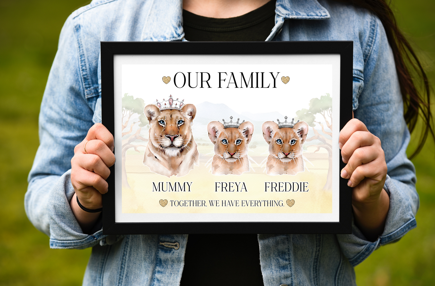 Single parent Lion family prints