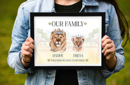 Single parent Lion family prints