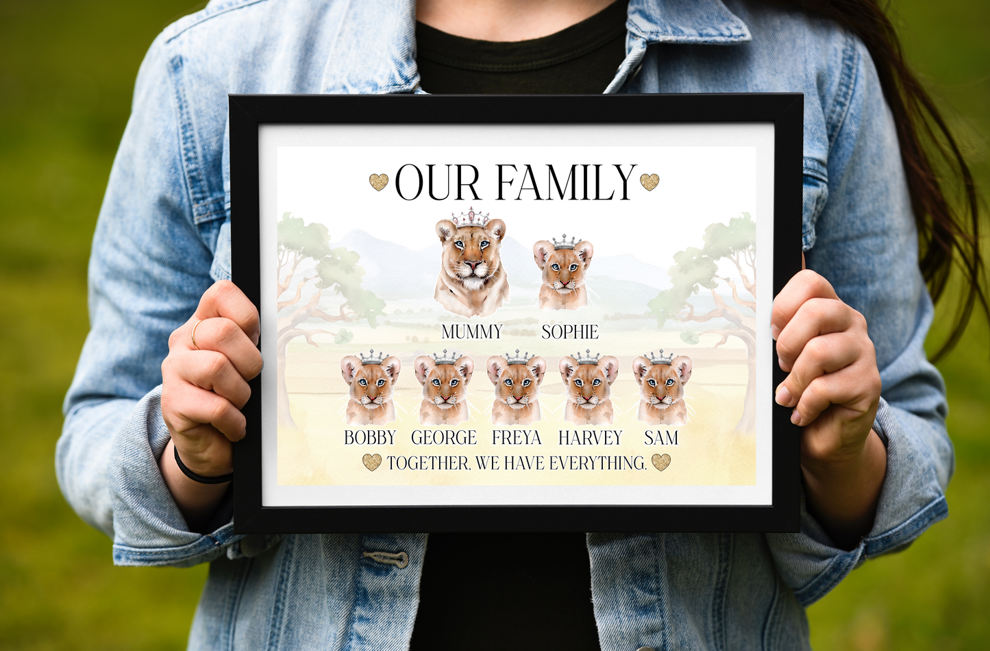 Single parent Lion family prints