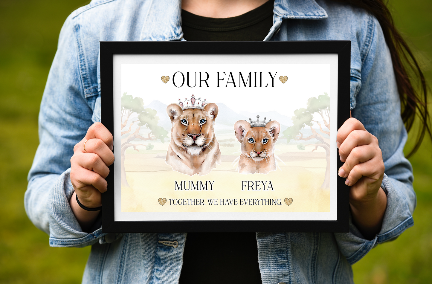 Single parent Lion family prints