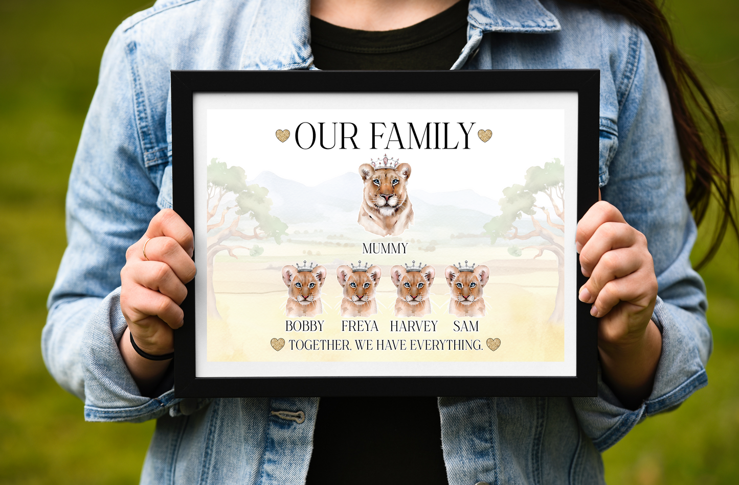 Single parent Lion family prints