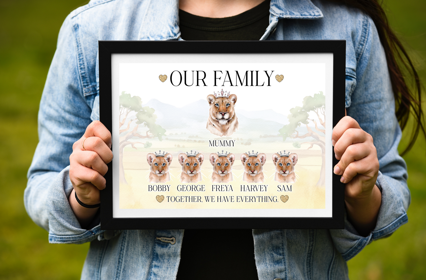 Single parent Lion family prints