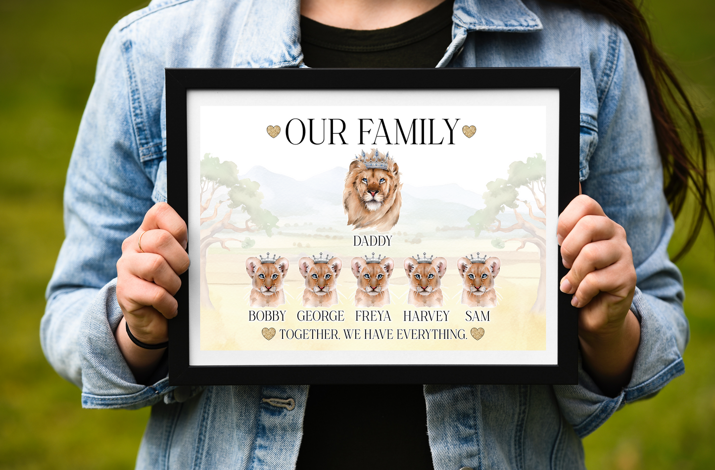 Single parent Lion family prints